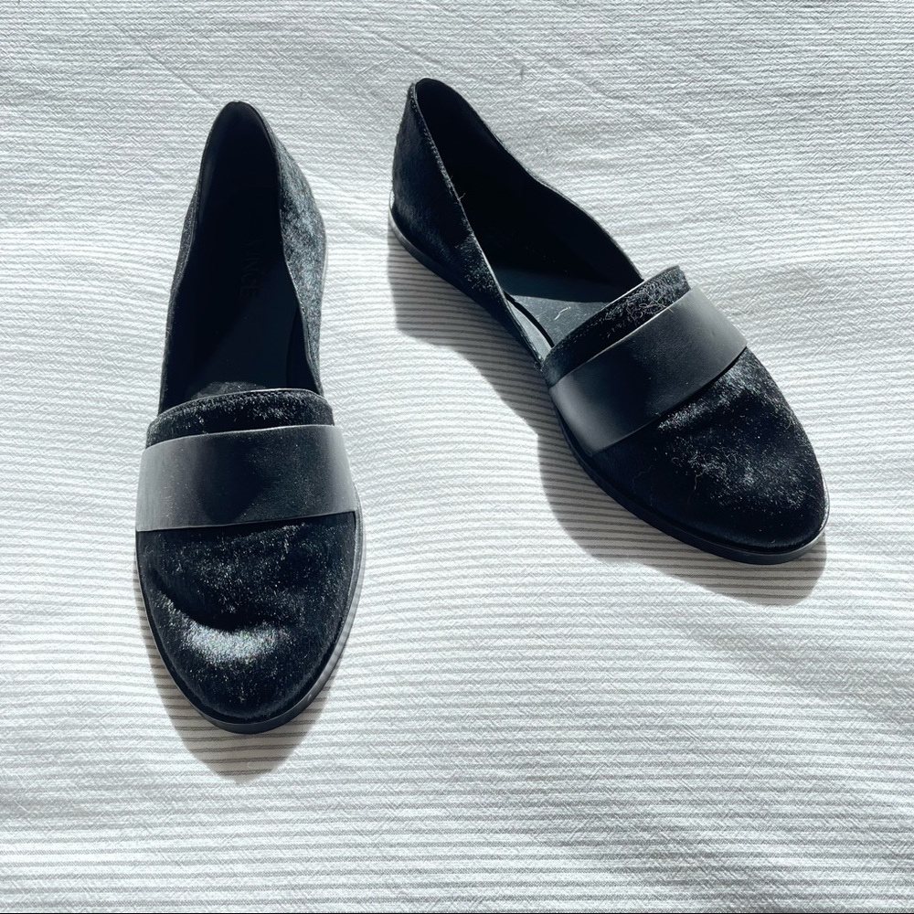 Vince Pony Hair Flats in Black